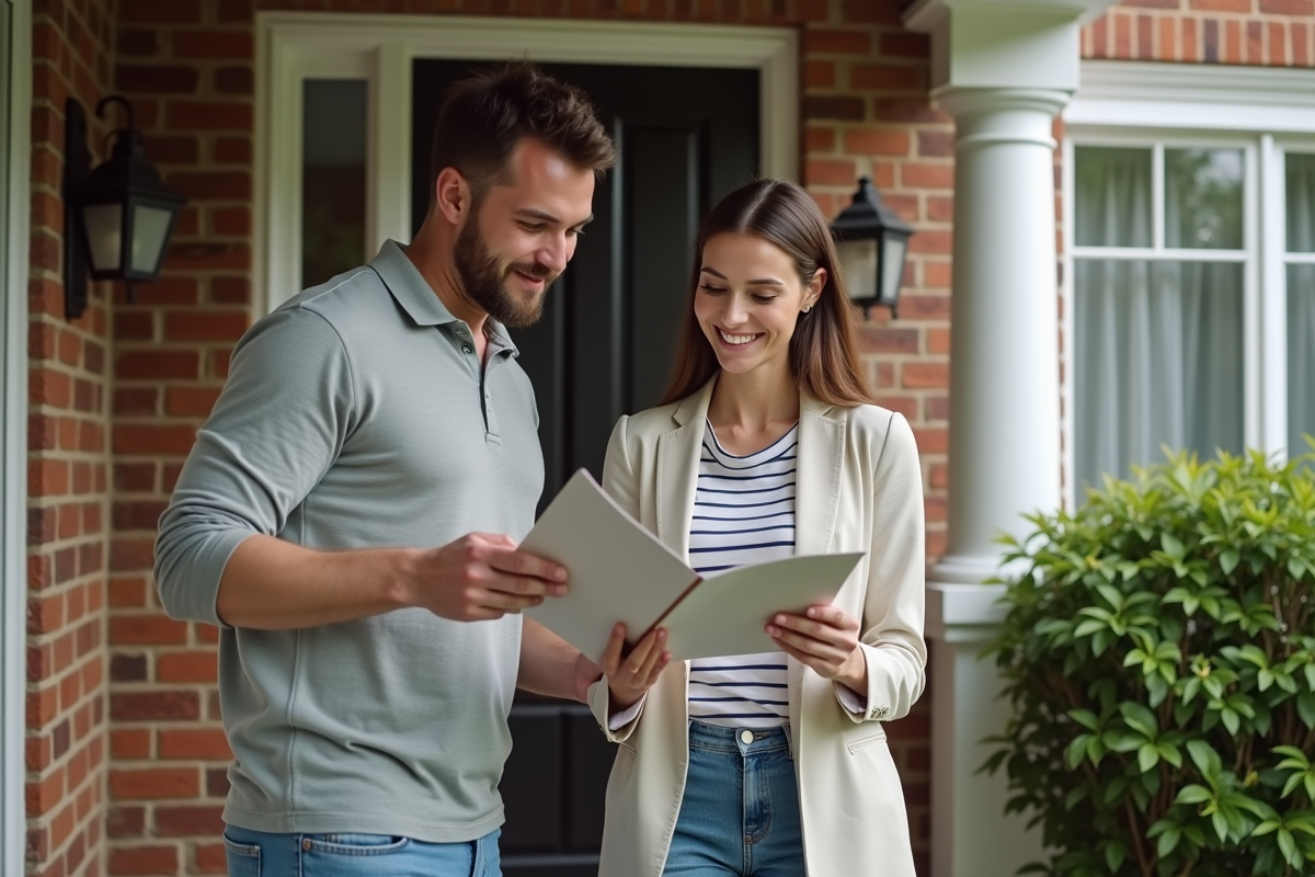 Jeune couple discutant d