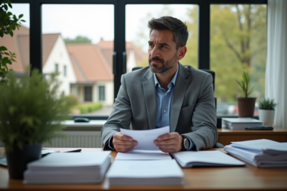Homme d'affaires calme dans un bureau moderne organisé
