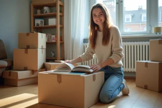 Boîtes de déménagement prêtes à être emballées
