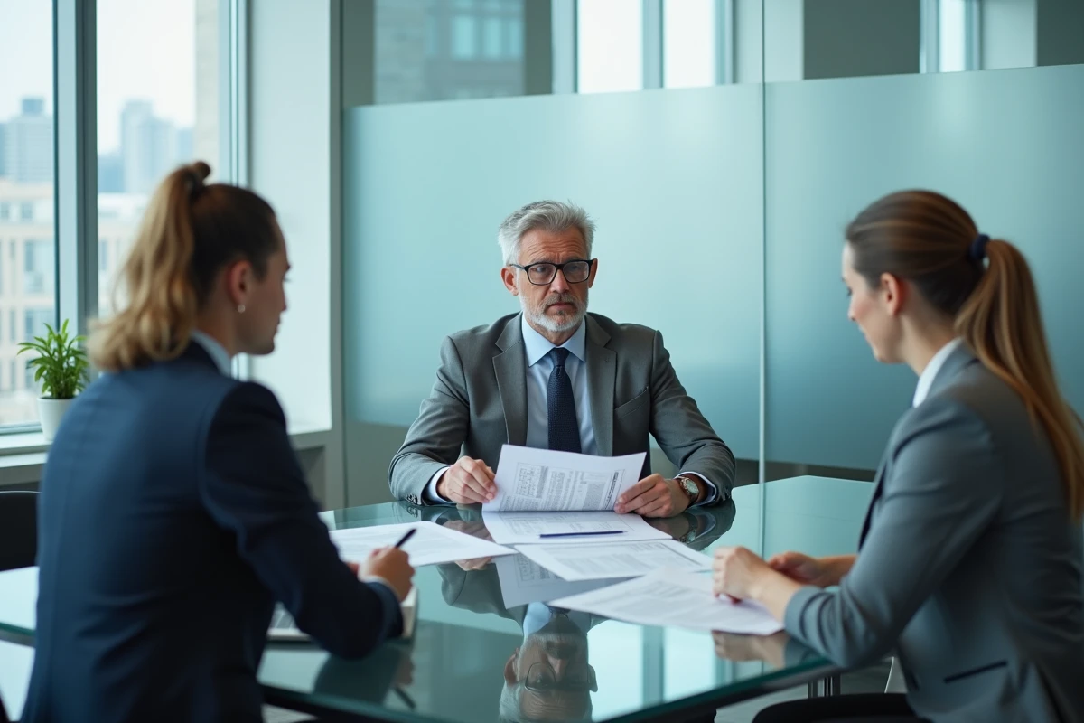 Comptable et client discutant du contrôle fiscal d'une SCI en cabinet d'expertise
