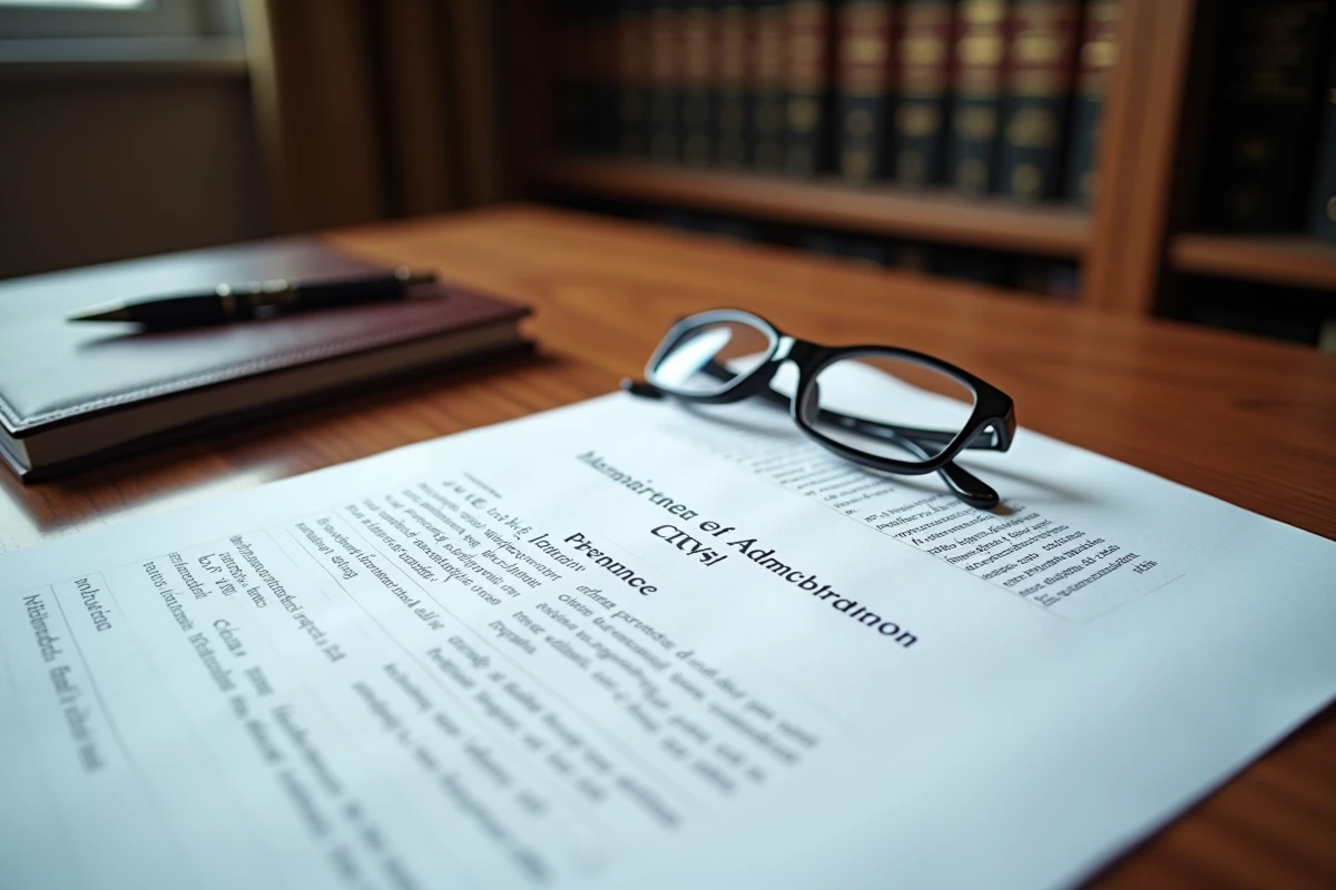 Documents officiels de création de SCI et courrier de l'administration fiscale sur un bureau de notaire