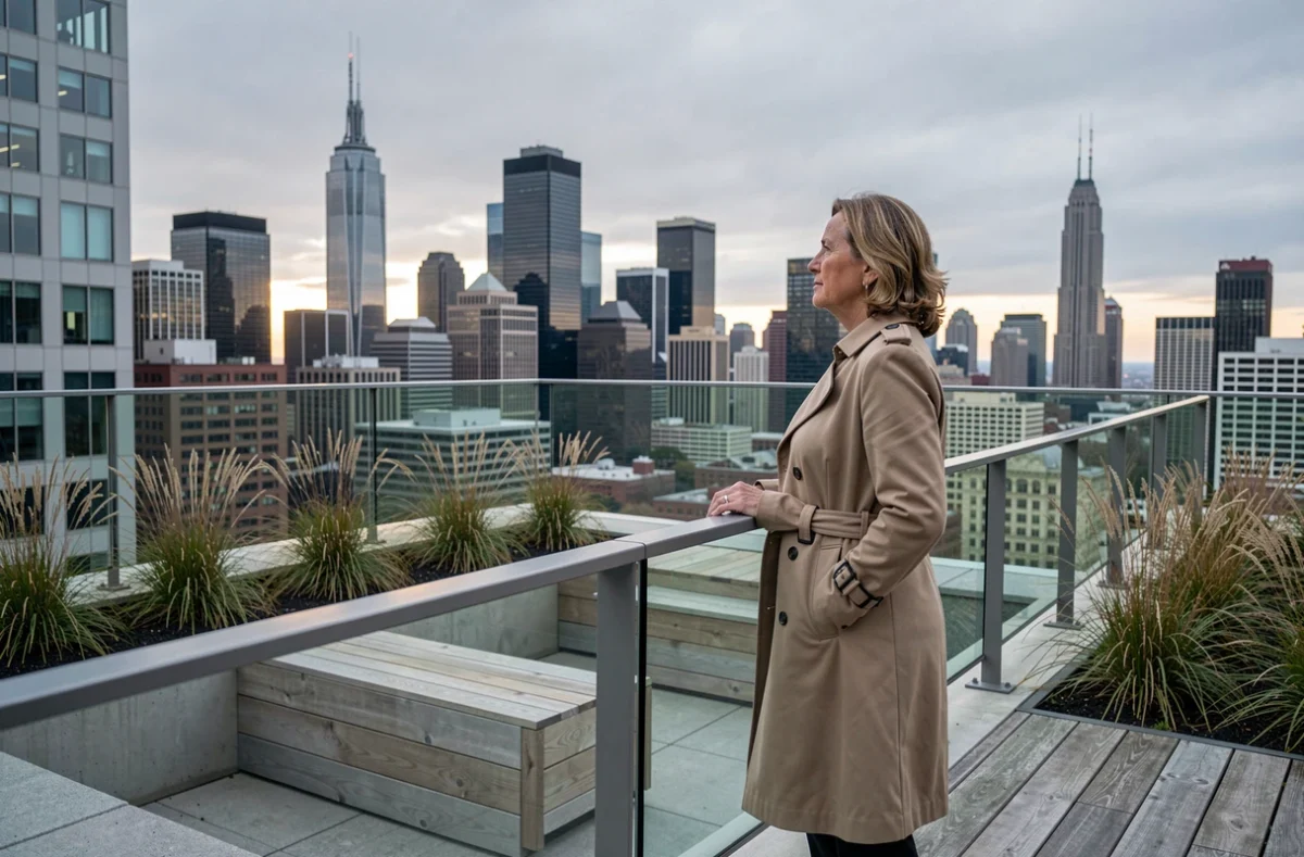 Femme observant le panorama de Chicago depuis la terrasse réaménagée du Citadel Center en 2026